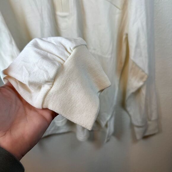 Umberto Ginocchietti Men's Wool White 1/4 Zip Lightweight Sweater Size 48(M) - Picture 4 of 11